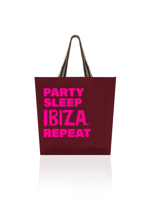 Canvas Bag Denim Stripes Party Sleep Pink - Bordeaux